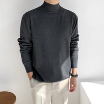 맨즈에버 부드럽고 포근한 남자 스웨터 반 목폴라 니트