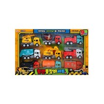 힘센 중장비 세트 9pcs 후렉션 모션파트 1대32 쓰레기차 유조차 덤프트럭 크레인