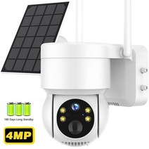 태양광 패널 인버터 설치 태양열 2K 4MP 야외 와이파이 IP 카메라 10 0P HD 충전식 배터리 열 PTZ 카메라 PIR 감지 무선, 4MP Add 128G