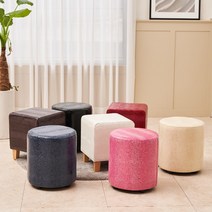 채움디에프 크로커 에나멜 인조가죽 원형사각스툴 화장대의자 보조의자, 사각, 초코브라운