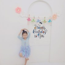 (12시주문시 당일출고)데이지 입체 3d 체리 꽃 생일 파티 백일 공주 발레리나 텐트 캠핑카 꾸미기 가랜드, 입체플라워& 발레리나 가랜드