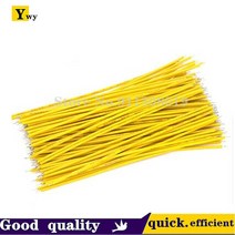 100 개/몫 주석 도금 브레드 보드 PCB 솔더 케이블 24AWG 10cm 플라이 점퍼 와이어 1007-24AWG 커넥터, 06 yellow_01 24AWG_01 10cm