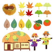 U 가을 환경구성 펠트 게시판 환경미화 단풍 낙엽, C 감 펠트