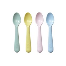 플라스틱 파스텔칼라 디저트 스푼 4개세트 카페 키즈