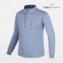 스타일에스 남자 무지 UV 차단 봄 가을 긴팔 카라 티셔츠