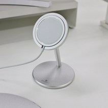 슬로홈 아이폰 12 맥세이프 무선 충전 탁상용 알루미늄 스탠드 거치대, 실버, 1개