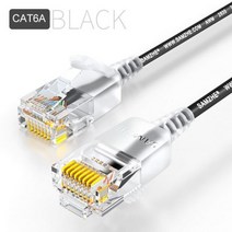 네트워크 모니터링 테스트기 Samzhe Cat8 이더넷 케이블 SFTP 40Gbps 초고속 RJ45 네트워크 라우터 모뎀 용 금도금 커넥터 CAT8/7/6 Lan, 01 CAT 6A Silm Black, 05 3m