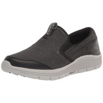 Skechers 남성용 고 워크 아치 릴렉스 핏 캔버스 슬립온 골프화 스니커즈 블랙/그레이. 13