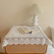 레이스 빈티지 식탁보 원형 테이블보 크로쉐 러너 커버 레트로 협탁보 미니 탁자보, 1.플라워, 60×60cm