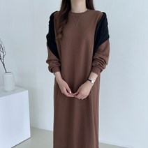 바이엘르 부드러운 빅사이즈 맨투맨 롱 원피스