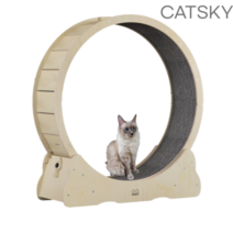 CATSKY 캣휠 고양이 무소음 캣워크 원목 캣타워 캣폴 선반 켓타워 소형 호텔 쳇바퀴 미니, B타입 : L사이즈