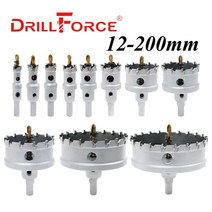 오거 구굴기 관리기 땅파기 드릴비트 Drillforce 12-200mm tct 구멍 톱 드릴 비트 합금 카바이드 코발트 스틸 커터 스테인레스 스틸 플레이트 철 금속 절단 키트, 115mm