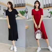 [KT알파쇼핑]도매언니 반팔 플레어 롱원피스 SD-200439