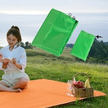 포켓사이즈 미니수납 방수 돗자리 매트 바닥시트 2mX1.4m 텐트깔개 방수포 그늘막 백패킹, 포켓돗자리-오렌지