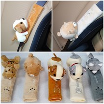 어린이 안전벨트 커버 인형 자동차 안전띠커버 쿠션 클립, 7.유니온잭 그레이1P