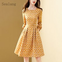 [Sealang]여성 봄가을 화사한 원피스 긴팔 원피스 hy6zhuo227