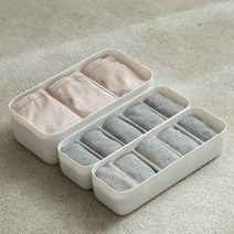 유즈하키친 속옷 칸막이 옷장 정리함 2사이즈, 3칸화이트
