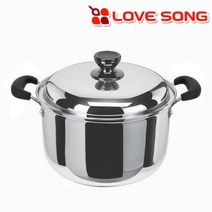 러브송 스텐 곰솥, 30cm, 실버