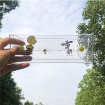 신학기 pvc 투명 필통 파우치 학생 펜슬 케이스 투명pvc필통 파우치형, 1개, 강아지