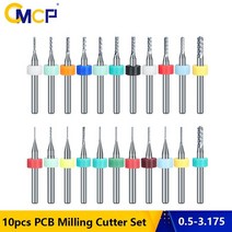 pcb 금속 절단 가공Cspe 10pcs 옥수수 엔드 밀 0.5-3.175mm 카바이드 PCB 밀링 커터 생크 CNC 조각 기계, 22 10pcs 3.175mm