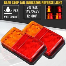 테일램프 2PCS 12V LED 자동차 트럭 테일 라이트 트레일러 후면 브레이크 턴 신호 램프 역 트랙터 버스 캠, 01 12V, 03 Type D