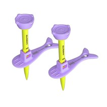 윈도우 피쉬 실리콘 높이조절 골프티, (2개)파스텔 퍼플