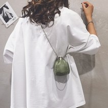 여성 초미니 미니 포인트 체인 크로스 가방 실버 스팽글 마이크로 백