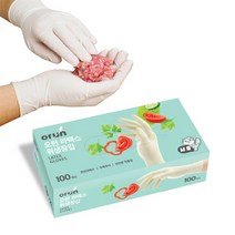 락텍스장갑 일회용 스마트폰가능 천연고무 미끄럼방지 의료용 라텍스장갑 M 100매 오런