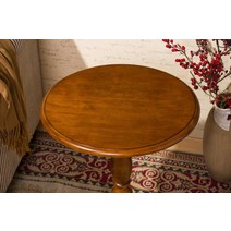 엔틱 레트로 원목 나무 미니 사이드 원형 테이블, 상세페이지 참조, 라이트 월넛