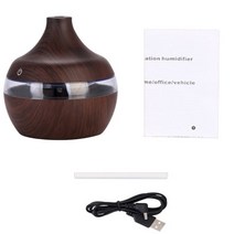 스팀해빙기 스팀청소기 300ml usb 아로마 공기 스팀 청소 초음파 가습기 에센셜 오일 아로마 테라피 쿨 미스트 메이커 홈 장식 장식, 검은 색 나무