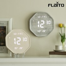 플라이토 우드 루나 헥사곤 온습도 LED 벽시계 29.5cm, 마블