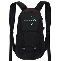자전거 부품 용품 전기자전거가방 방수 스포츠 배낭 15l led 회전 신호등 원격 제어 안전 가방 야외 하이킹 등반 배낭, 검은 색