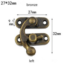 소형금고 가정용 미니 책 스마트 개인 비밀 금고 저금통 사무용 10pcs 32x27mm 골동품 청동 철 자물쇠 걸쇠 후크 잠금 보석 나무 상자 나사 가구 하드웨어, 청동 왼쪽, 02 takou02hj-tong-zuo