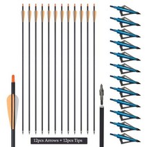 다트 양궁 탄소 화살 교체 화살표 머리 활 화합물, 12 Orange A 12 BT