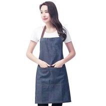 언니 신혼 카페용 공예 세련된 데님 청 앞치마