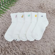 5개세트 국산 동물 캐릭터 골지 발목양말 로즈마리향 발냄새제거 학생 양말세트