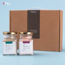 화산수천일염 히말라야핑크소금&함초소금 2개입 소금 선물세트, 150g,200g