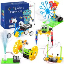 STEM 키트 아동용 로봇 조립 키트 6세트 만 8-12세 남아용 DIY 전자 로봇 장난감 로봇 공학 전기 과학, 한개옵션0