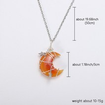 자체제작 원석목걸이 천연 보석 Carnelian 문 펜던트 붉은 마노 와이어 상처 럭키 스타 크리스탈 여성 쥬얼