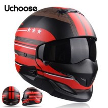 오토바이 풀페이스헬멧 스콜피온 다목적 콤비네이션 레트로 헬멧 Cascos Moto Locomotive Personality Half Predator, 중_중국, B3