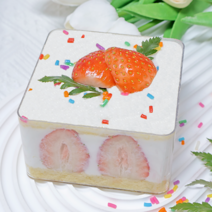 [당일출고] 티라미수용기 보틀케이크용기 정사각케이스 소 60p, Handmade 블랙띠지 60p