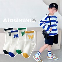4moreway 아동 양말/레터링 양말. 학생 4벌 세트