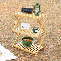 버팔로 캠핑선반 캠핑테이블 우드쉘프3단 다용도선반, 단품