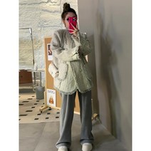 여성 트위드 점퍼 유럽 ​​역 가 겨울 디자인 원시 가장자리 대조 프랑스 스타일