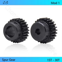 웜기어 베벨기어 톱니바퀴 Mod 1 피니언 기어 15T 18T 20T 24T 25T 30T 보어 5 6 8 10 12mm 45 스퍼 변속기, 11 1M-24T Bore 8mm_03 3Pcs