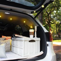 지엠지모터스 티볼리 에어 16~ 쉬머 폴딩 캠핑박스 차박 다용도 트렁크정리함 우드플레이트 포함 풀세트, 베이지 1P