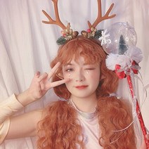 루돌프 사슴 뿔 동물 캐릭터 머리띠 [놀이공원 파티 크리스마스 귀여운 인싸 사슴뿔 헤어밴드], 단품