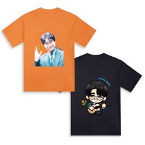 박창근 포토/캐릭터 국내산 면 티셔츠 (반팔) 콘서트 응원용, XXL(105), 화이트(포토)