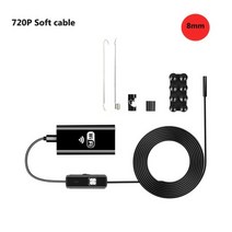 내시경 카메라 3 9mm 8mm 무선 2 0 MP 보어스코프 리지드 스네이크 케이블 안드로이드 태블릿 pc용, 720P 소프트 케이블, 1m, 720P 소프트 케이블
