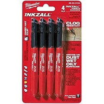Milwaukee 48-22-3104 Inkzall Point Marker Fine Black 4-Pack, 1